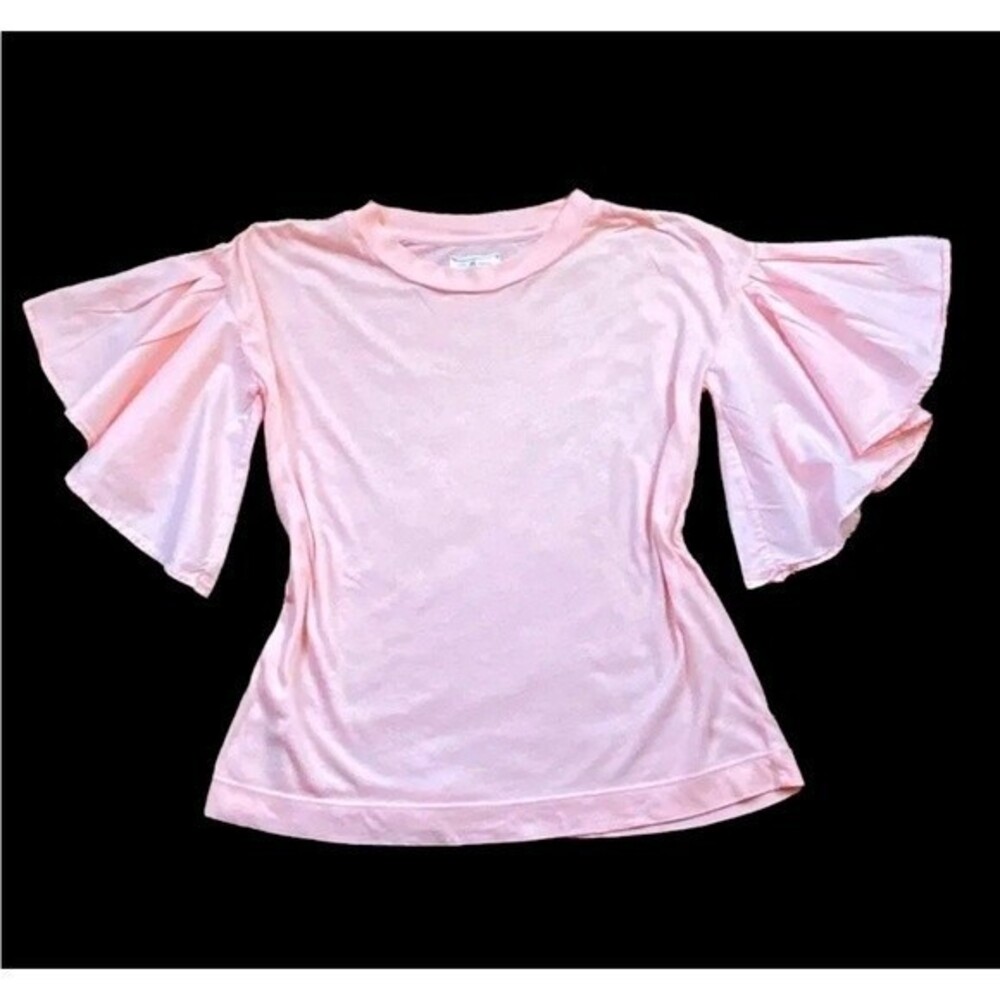 Lou & Grey Womens Pink Top Short Bell Sleeve Pullover Sz XS Cotton Never Worn